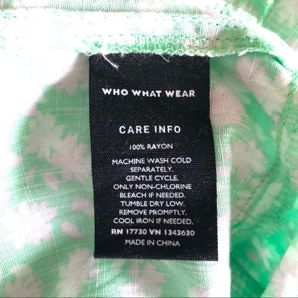 Who What Wear Women's Green Ditsy Floral Short Sleeve Tiered Smock Dress XXL NWT - Picture 11 of 12
